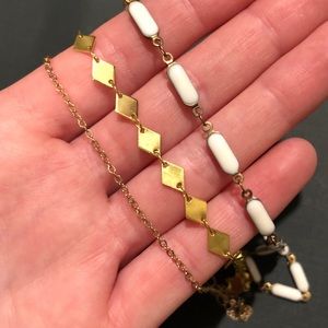 Set of 3 gold chokers